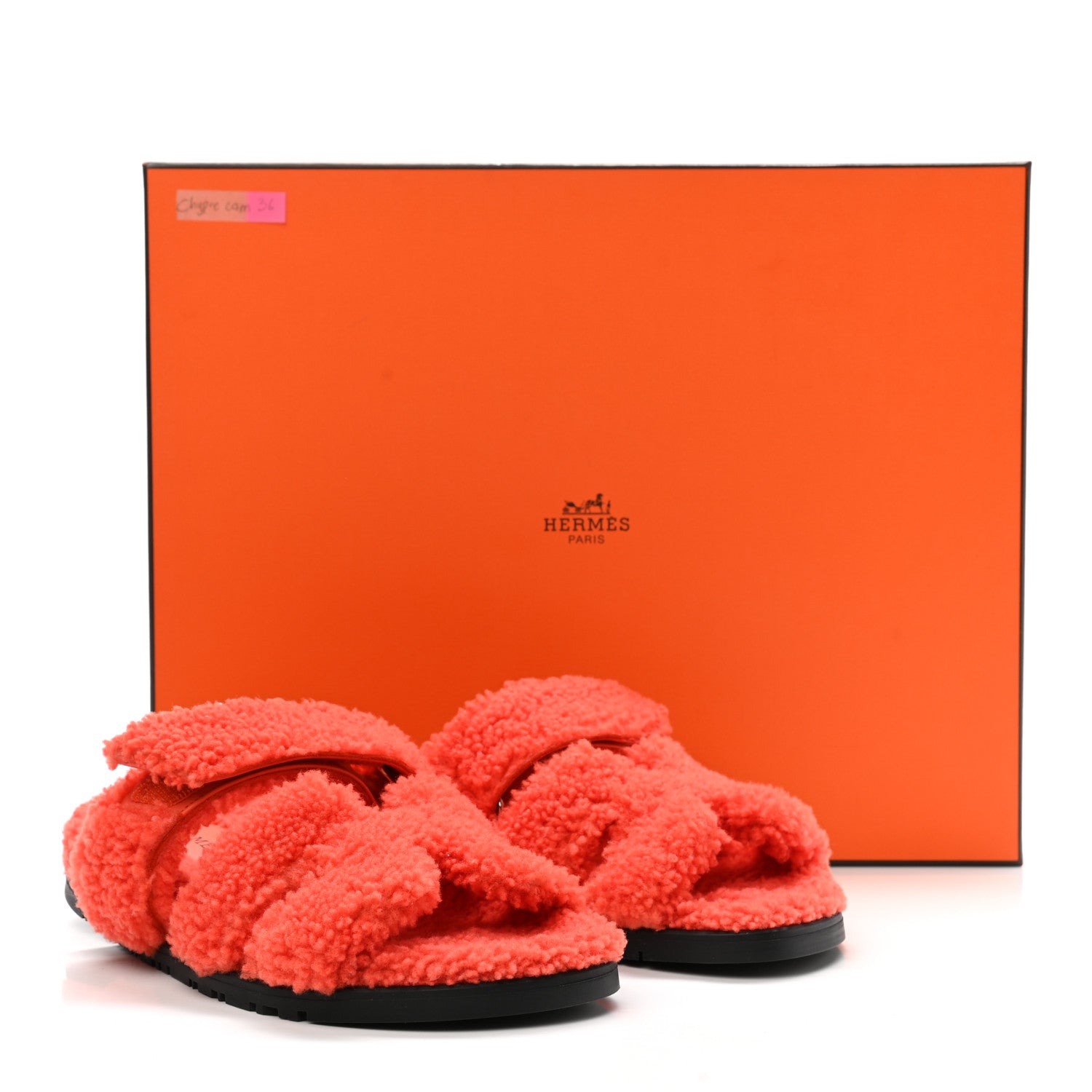 Hermes Woolskin Womens Chypre Sandals 36 Orange 8 of 8
