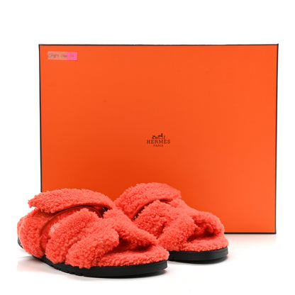 Hermes Woolskin Womens Chypre Sandals 36 Orange 8 of 8