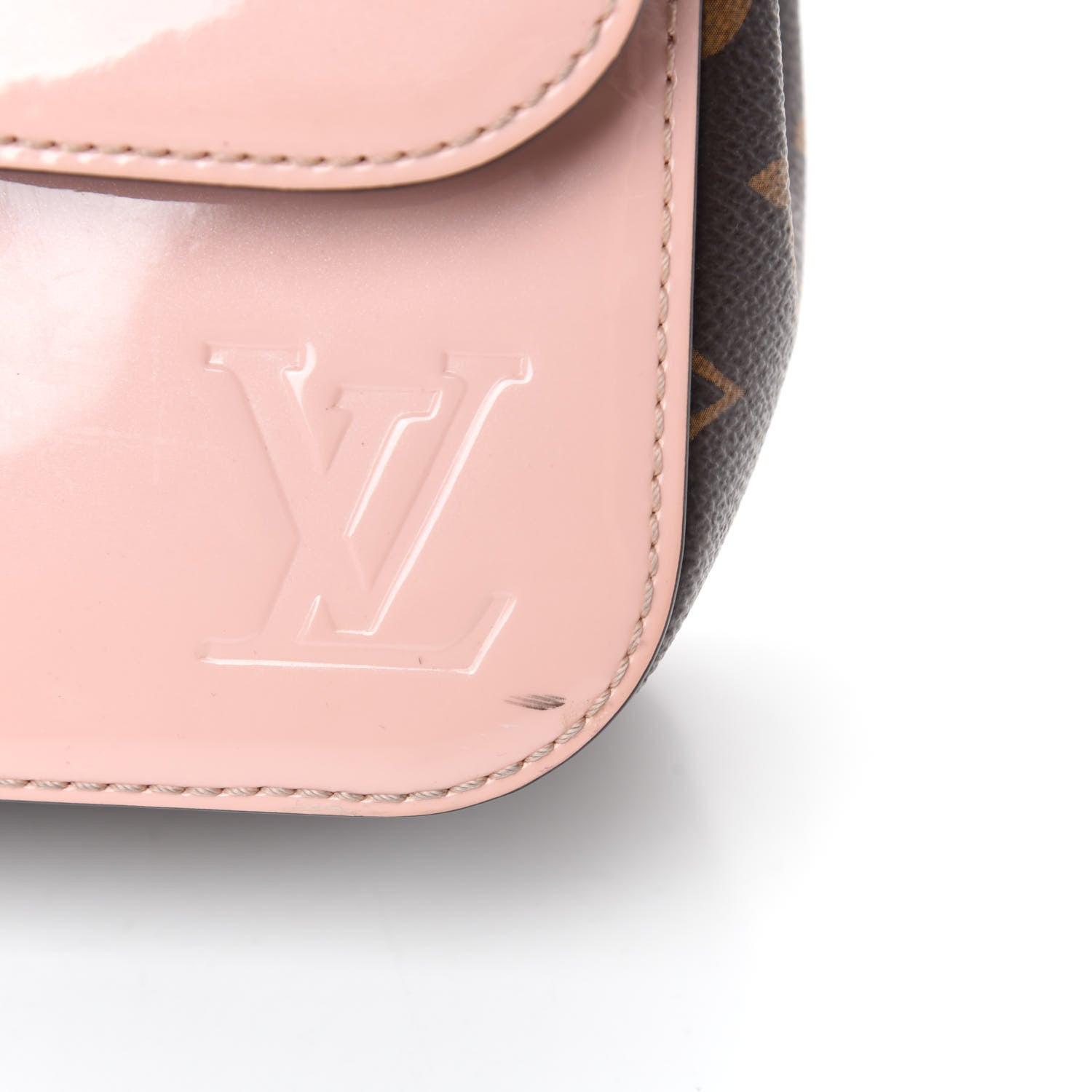 Louis Vuitton Patent Calfskin Monogram Cherrywood BB Rose Ballerine 8 of 16