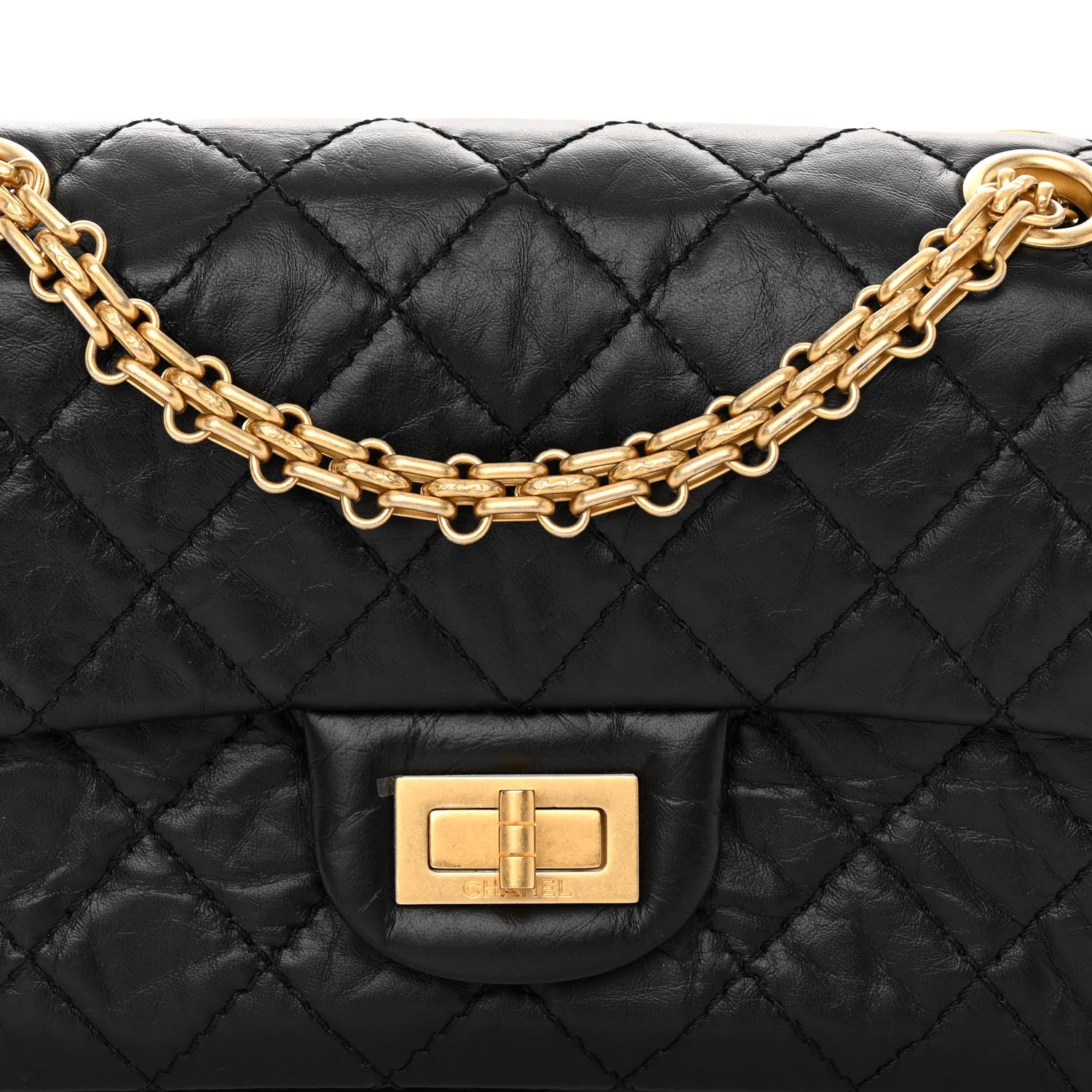Chanel Aged Calfskin Quilted 2.55 Reissue Mini Flap Black 7 of 9