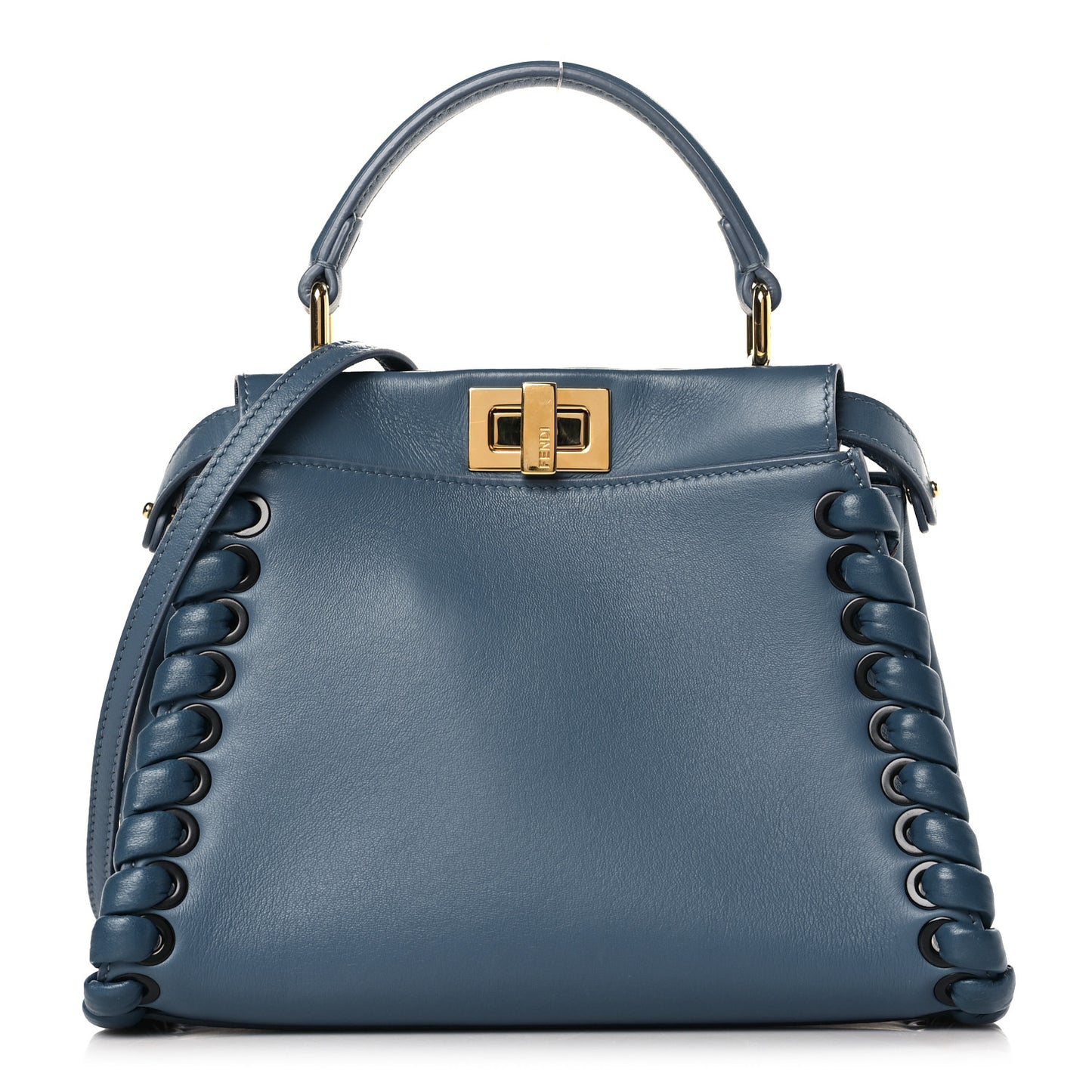 Nappa Lace Up Mini Peekaboo Iconic Satchel Cobalto