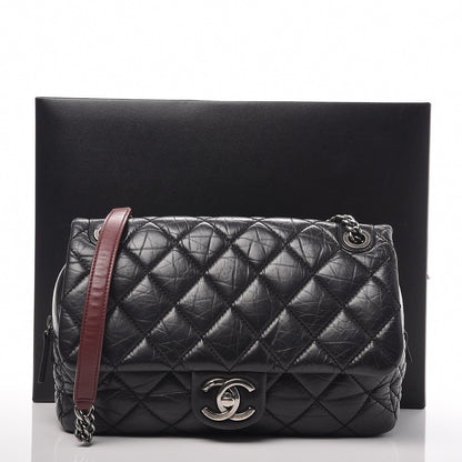 Chanel Aged Calfskin Jumbo New Portobello Flap Black 8 of 8