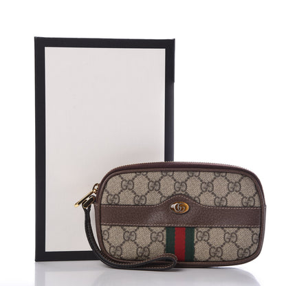Gucci GG Supreme Monogram Ophidia Phone Case Wristlet Brown 7 of 7