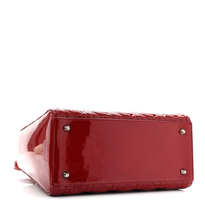 Christian Dior Patent Cannage Medium Lady Dior Red 4 of 14