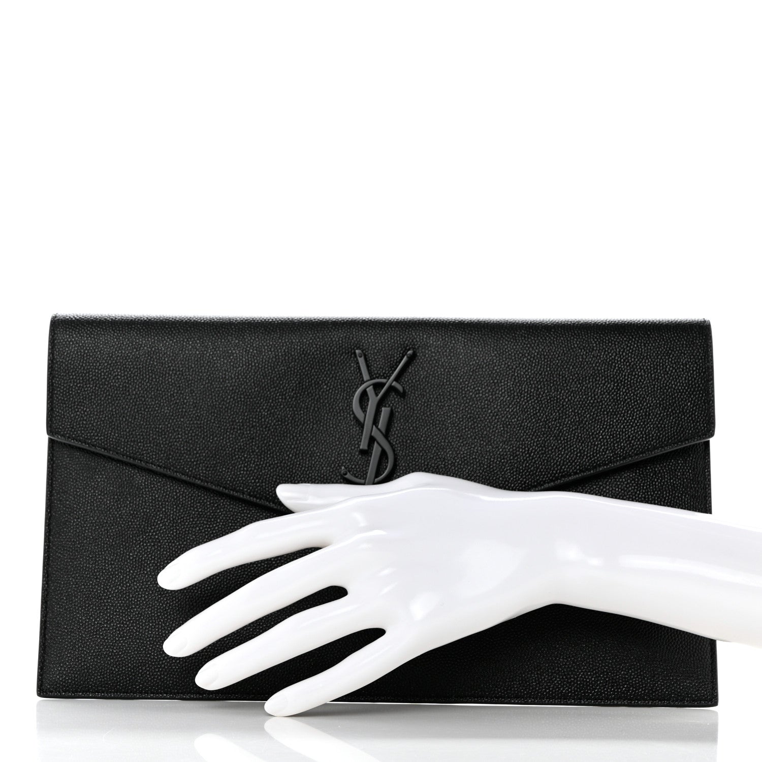 Saint Laurent Grain De Poudre Uptown Pouch Black 2 of 8
