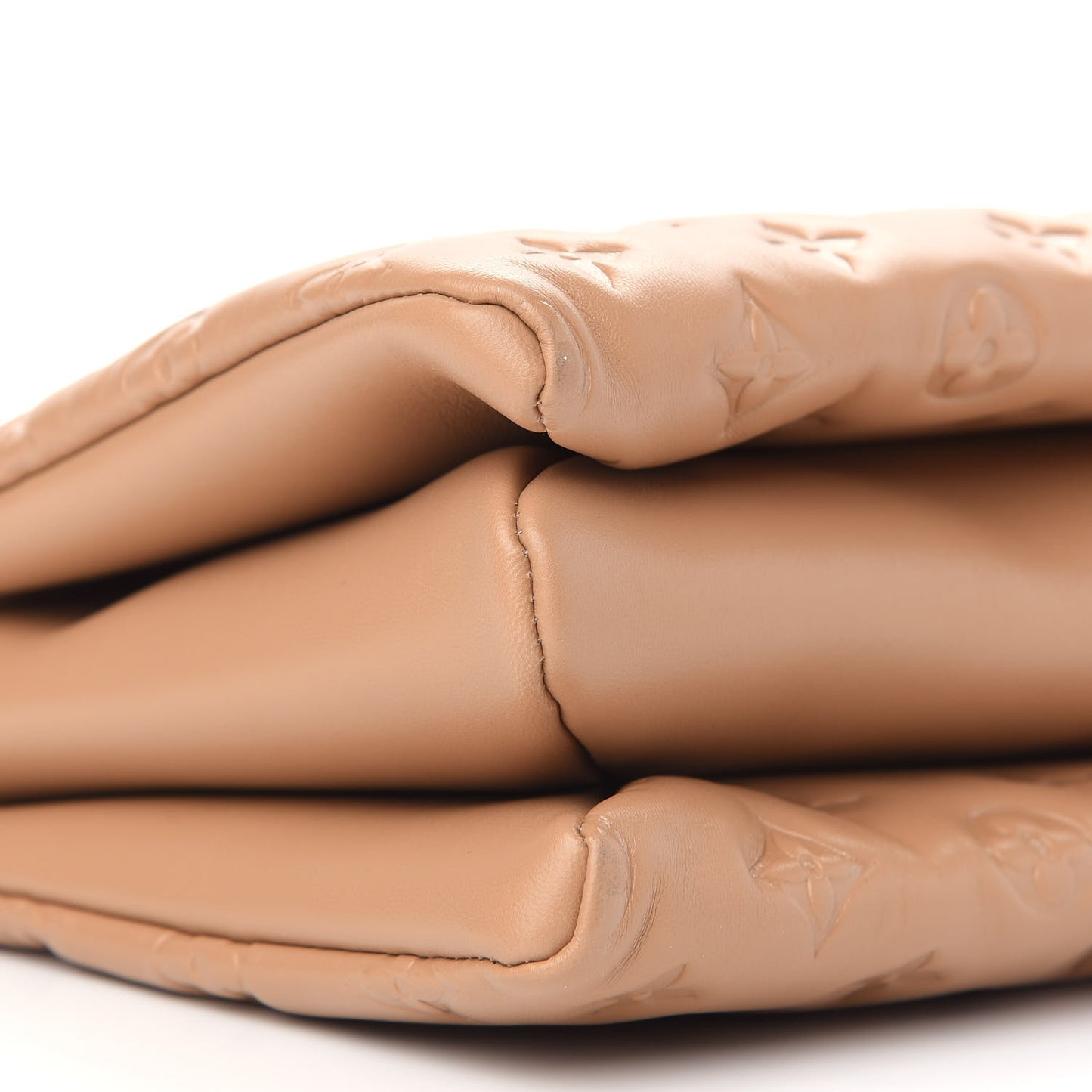 Lambskin Embossed Monogram Coussin PM Camel