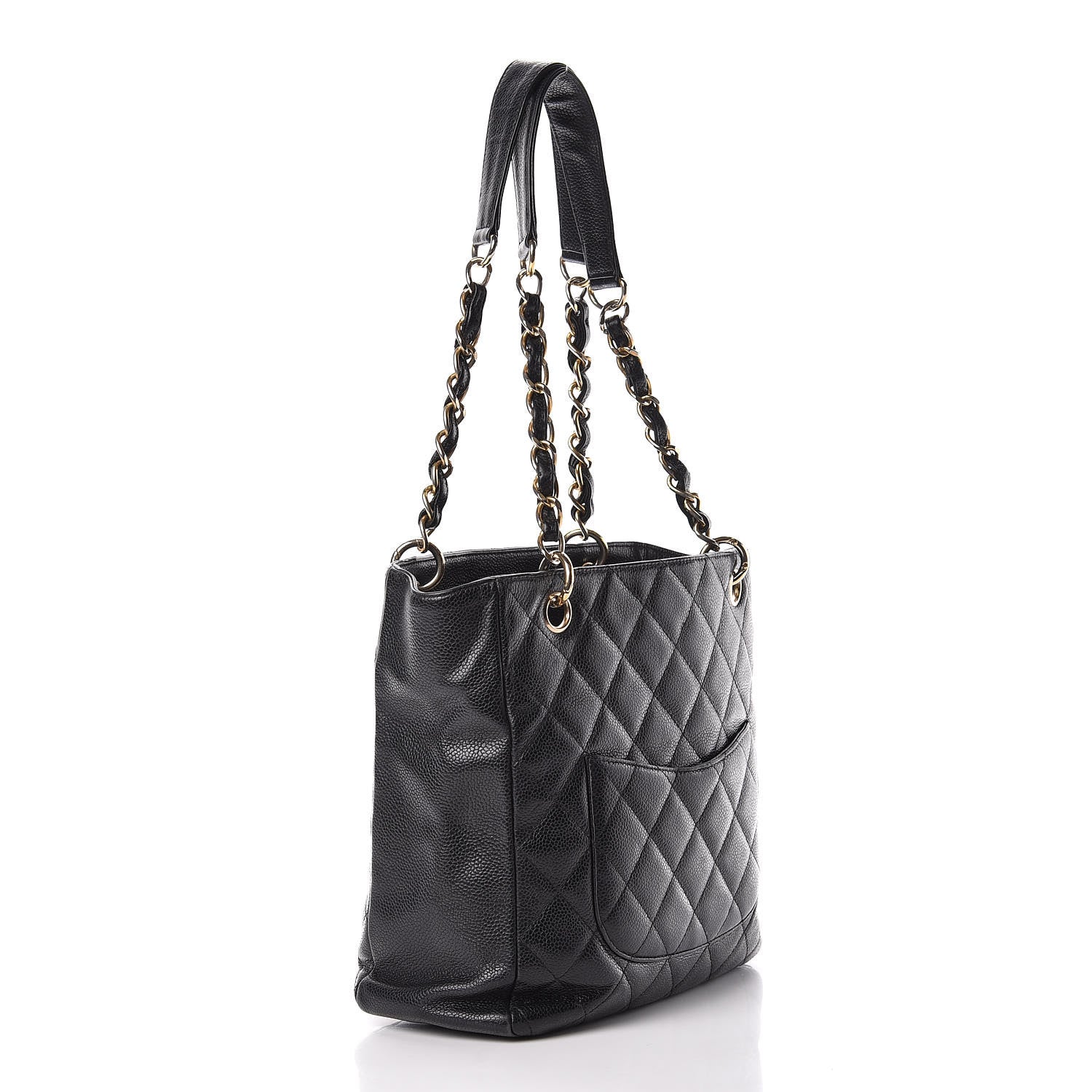 Chanel Caviar Quilted Petit Shopping Tote PST Black 3 of 14