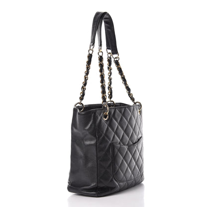 Chanel Caviar Quilted Petit Shopping Tote PST Black 3 of 14