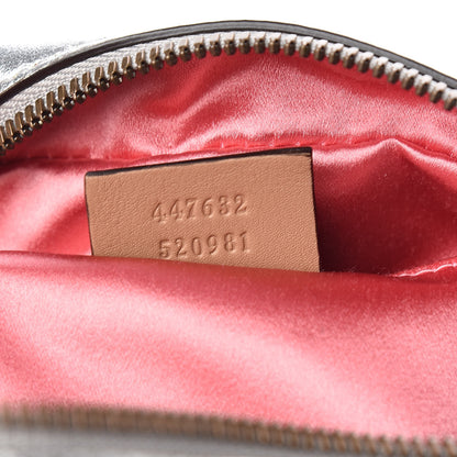 Gucci Metallic Calfskin Matelasse Studded Small Pearly GG Marmont Chain Shoulder Bag Silver 7 of 11
