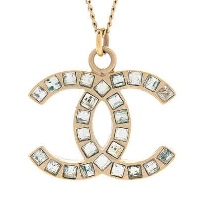 Chanel Baguette Crystal CC Necklace Light Gold 4 of 7