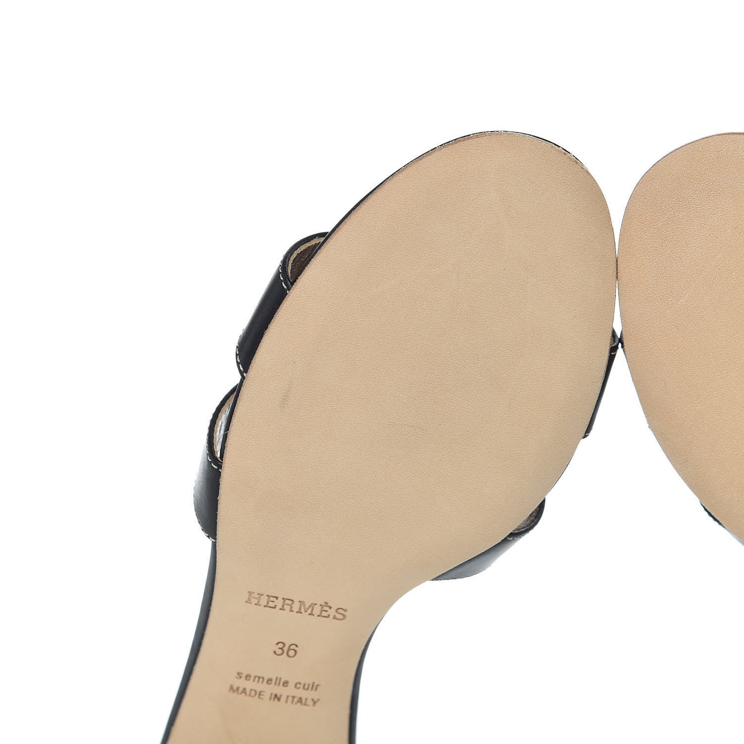 Hermes Calfskin Oasis Sandals 36 Black 9 of 11