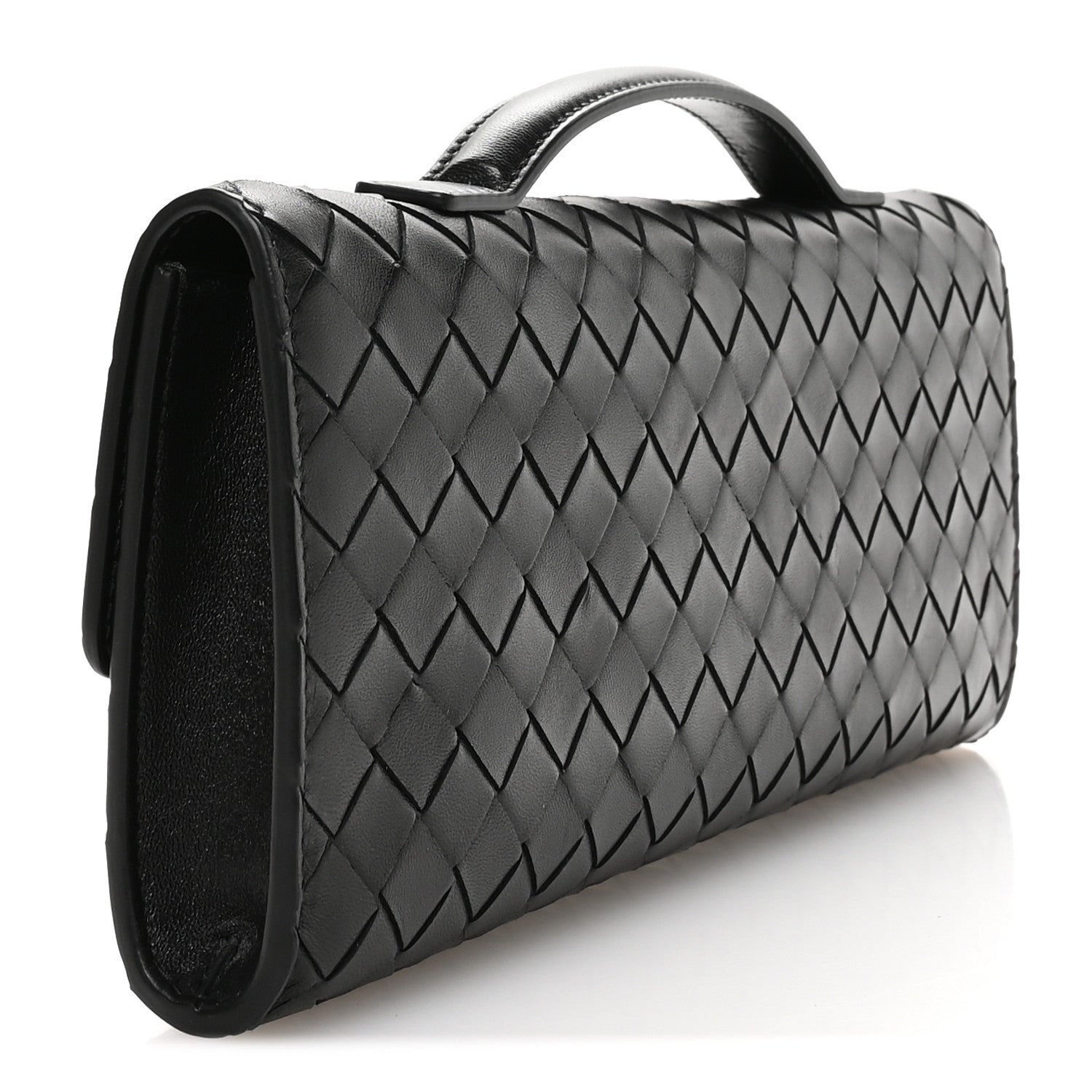 Bottega Veneta Nappa Intrecciato Long Andiamo Top Handle Clutch Black 3 of 7