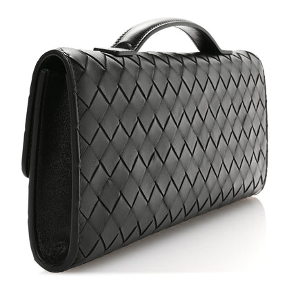 Bottega Veneta Nappa Intrecciato Long Andiamo Top Handle Clutch Black 3 of 7