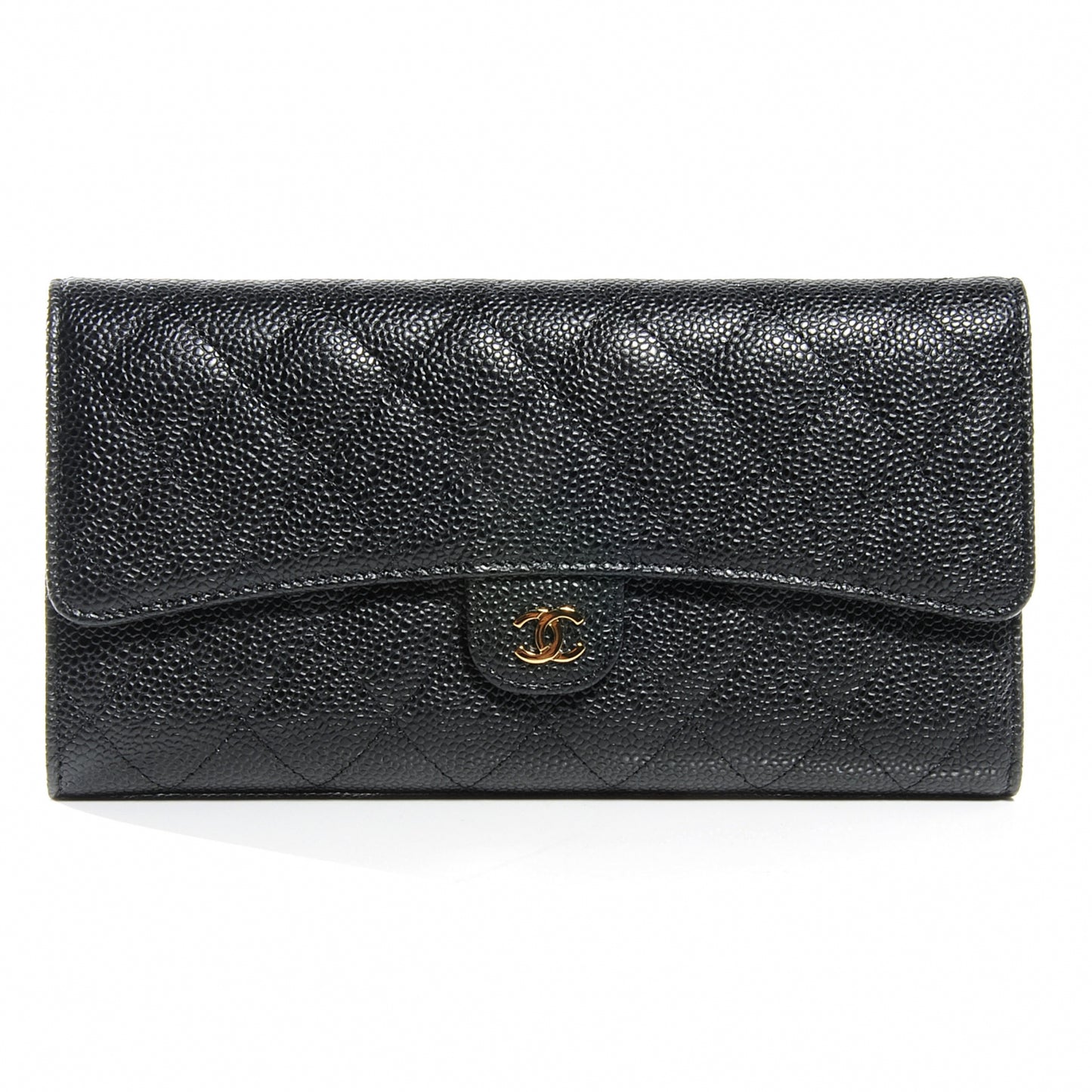 Caviar Quilted Travel Wallet Black