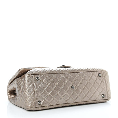 Chanel Metallic Calfskin Quilted XXL Travel Flap Bag Gold 4 of 10