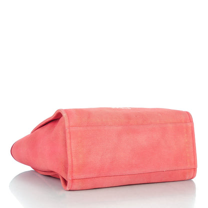 Chanel Canvas Large Deauville Tote Red 4 of 8