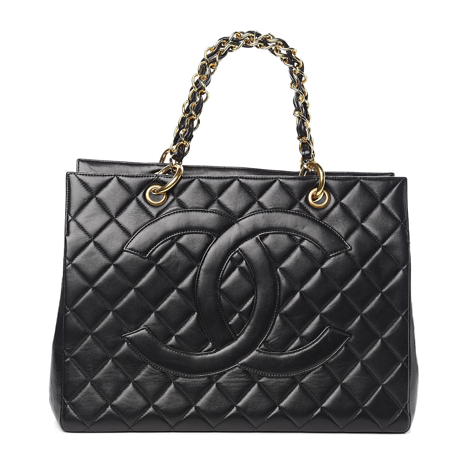 Chanel Lambskin Quilted Grand Shopping Tote GST Black 1 of 15