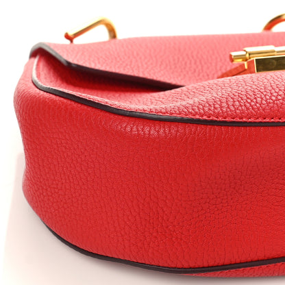Chloe Grained Lambskin Drew Shoulder Bag Plaid Red 7 of 8