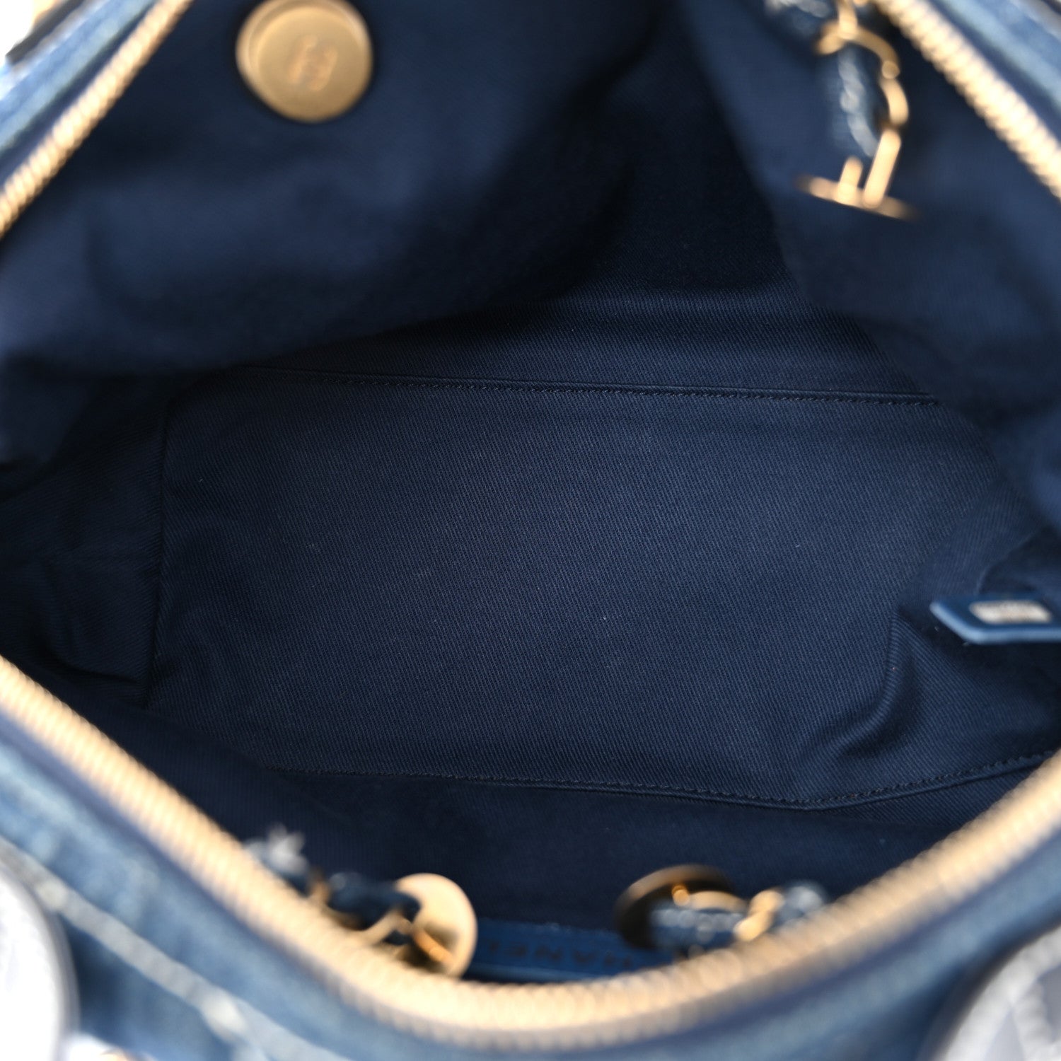 Chanel Denim Quilted CC Denim Trip Bowling Bag Blue 5 of 11