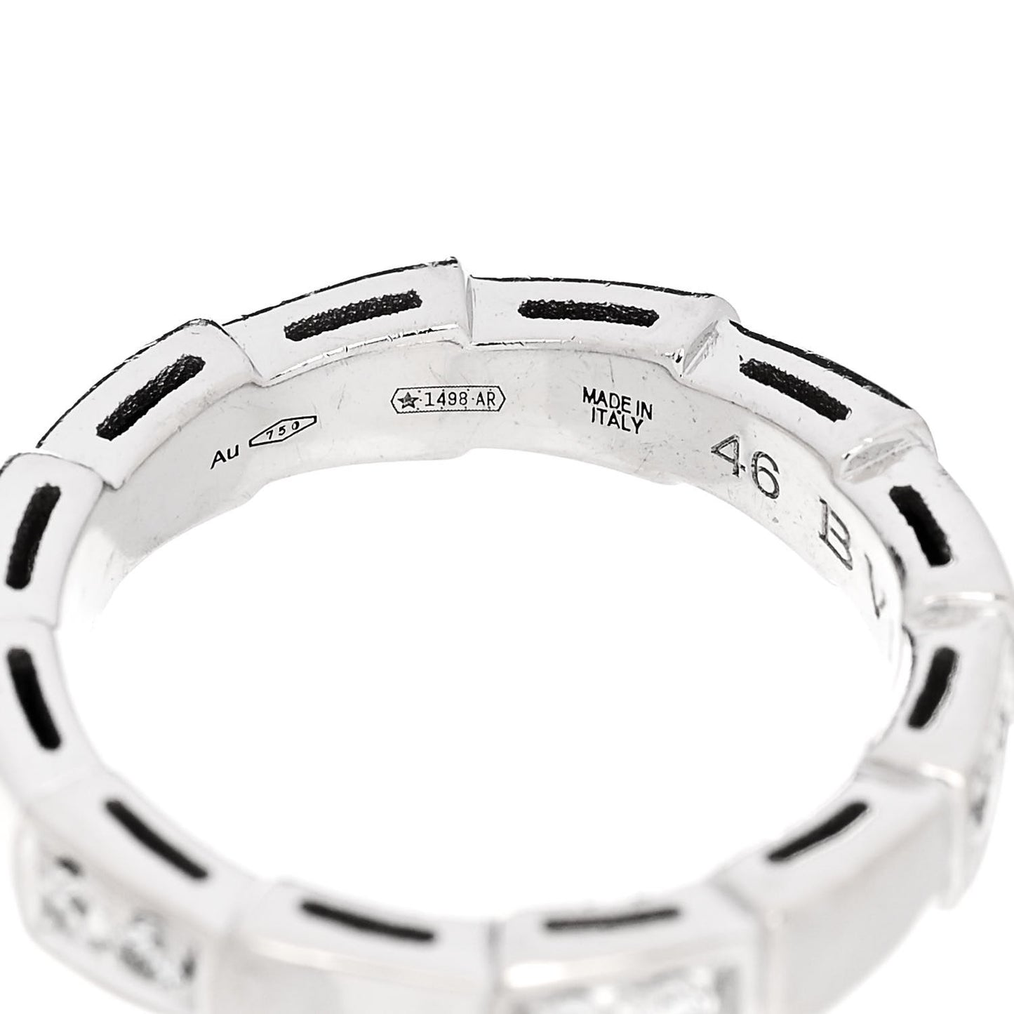 18K White Gold Diamond Serpenti Viper Band Ring 46 3.75