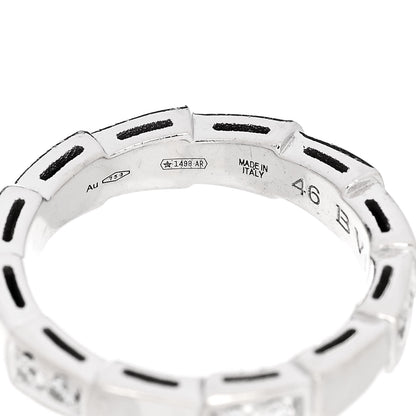 Bulgari 18K White Gold Diamond Serpenti Viper Band Ring 46 3.75 4 of 6