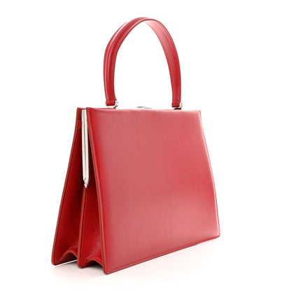 Celine Patina Box Calfskin Medium Clasp Bag Pop Red 3 of 11