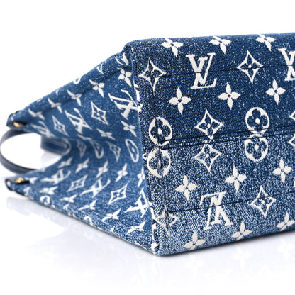 Louis Vuitton Monogram Jacquard Denim Onthego MM Bleu 7 of 8