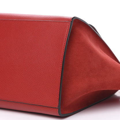 Celine Drummed Calfskin Suede Medium Trapeze Vermillion 9 of 9