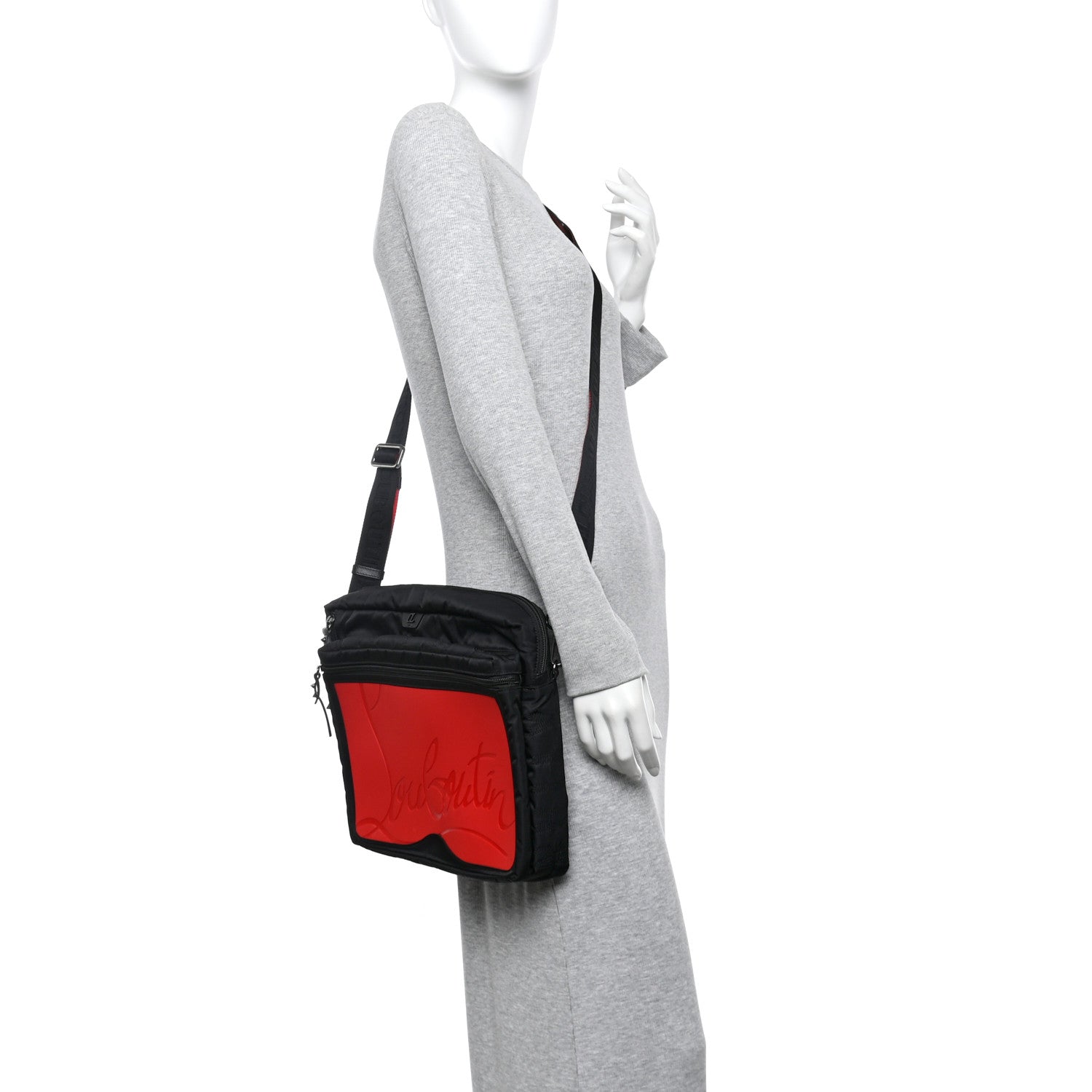 Christian Louboutin Nylon Sneaker Sole Loubideal Messenger Bag Black Loubi 2 of 11