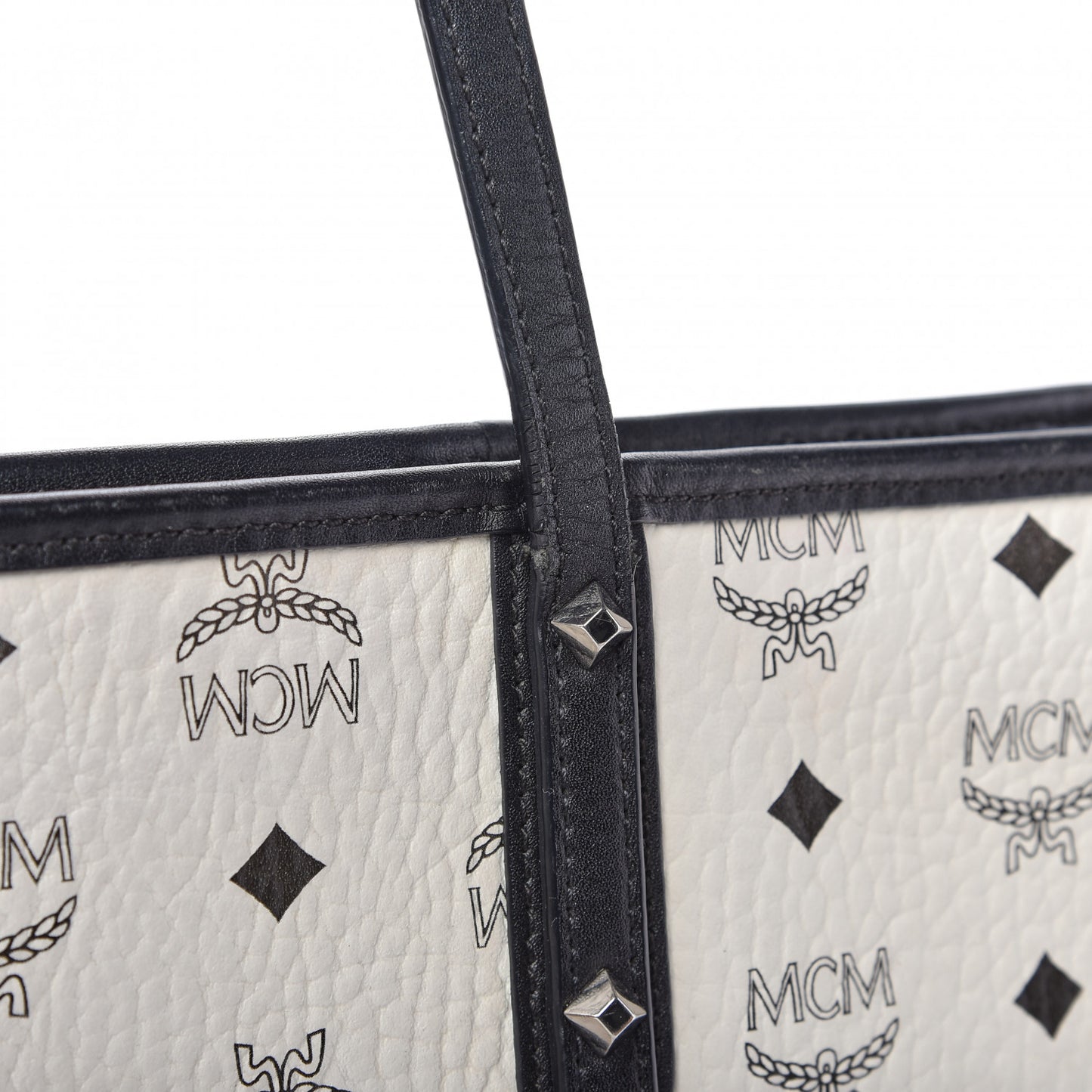 Visetos Medium Anya Zip Top Shopper Tote White