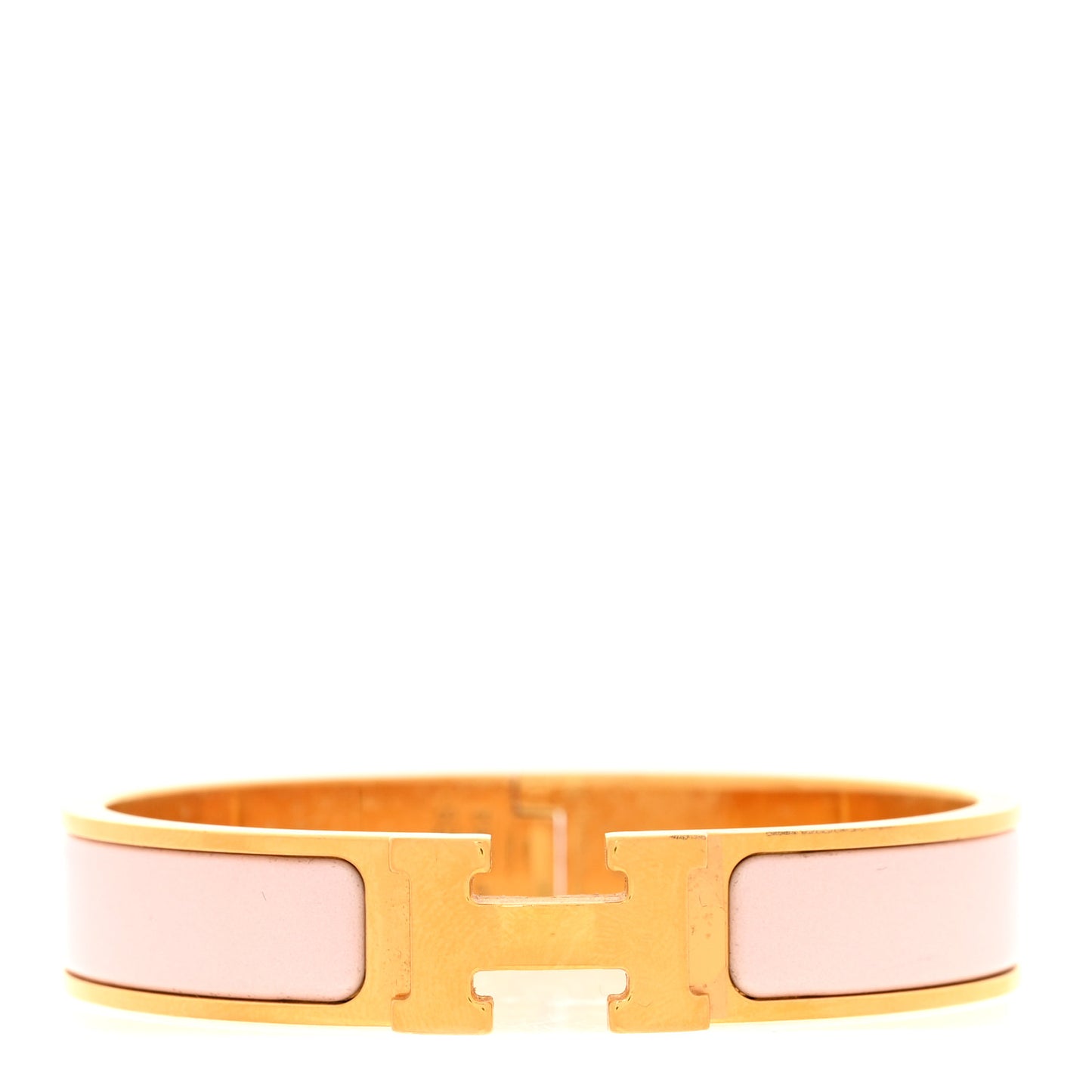 Enamel Narrow Clic Clac H Bracelet PM Rose Dragee