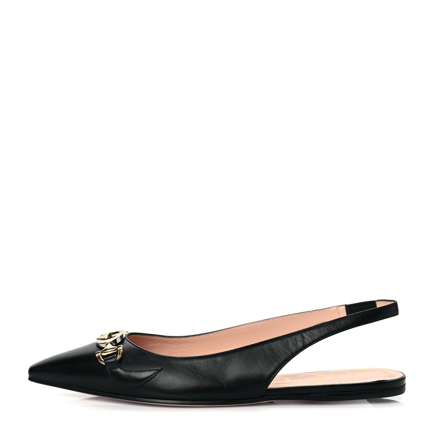 Gucci Malaga Kid Nappa Zumi Slingback Flats 38 Black 1 of 8