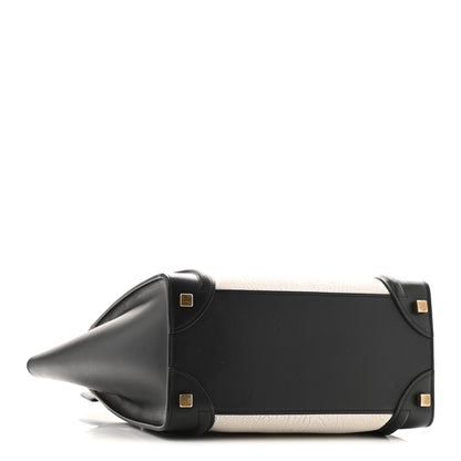 Celine Shrunken Lambskin Micro Bi-Color Luggage Black White 5 of 13