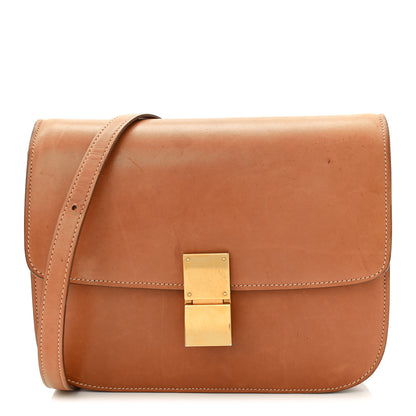Celine Natural Calfskin Medium Classic Box Flap Bag Tan 1 of 13