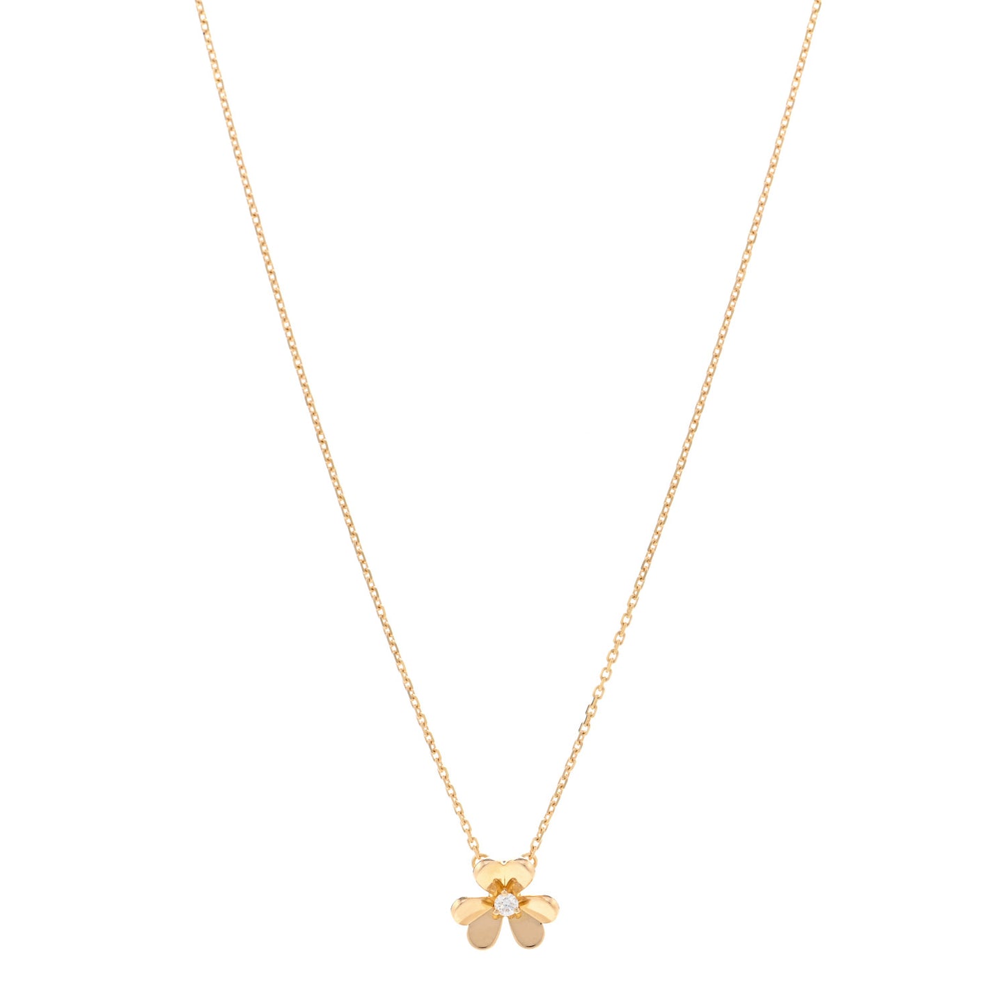 18K Yellow Gold Diamond Mini Frivole Pendant Necklace