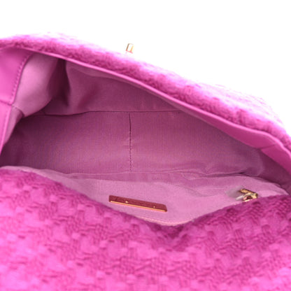 Chanel Tweed Quilted Medium Chanel 19 Flap Magenta 5 of 11