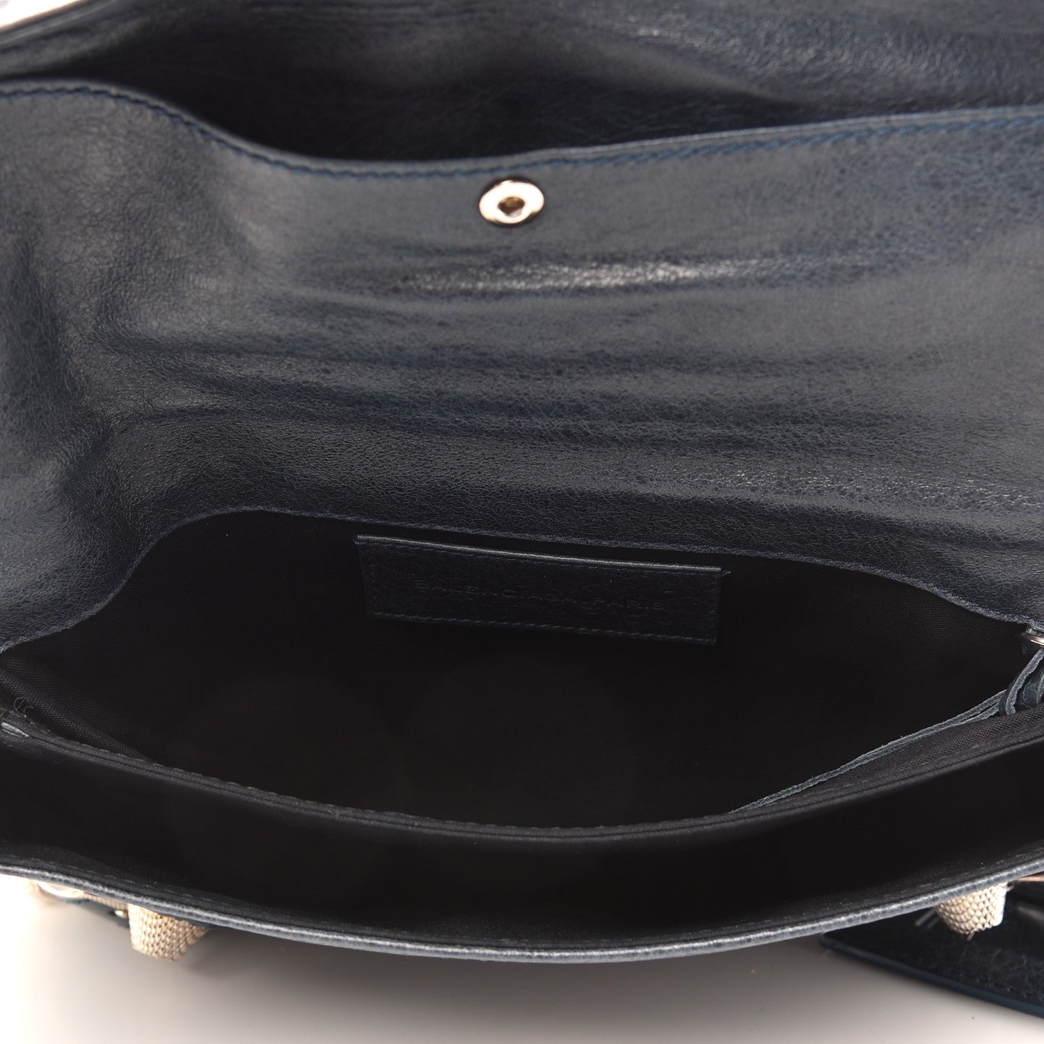 Balenciaga Agneau Giant 21 Silver Hardware Envelope Clutch Bleu Indigo 5 of 7