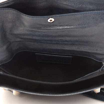 Balenciaga Agneau Giant 21 Silver Hardware Envelope Clutch Bleu Indigo 5 of 7