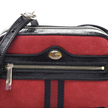 Gucci Suede Patent Web Mini Ophidia Shoulder Bag Red 10 of 11