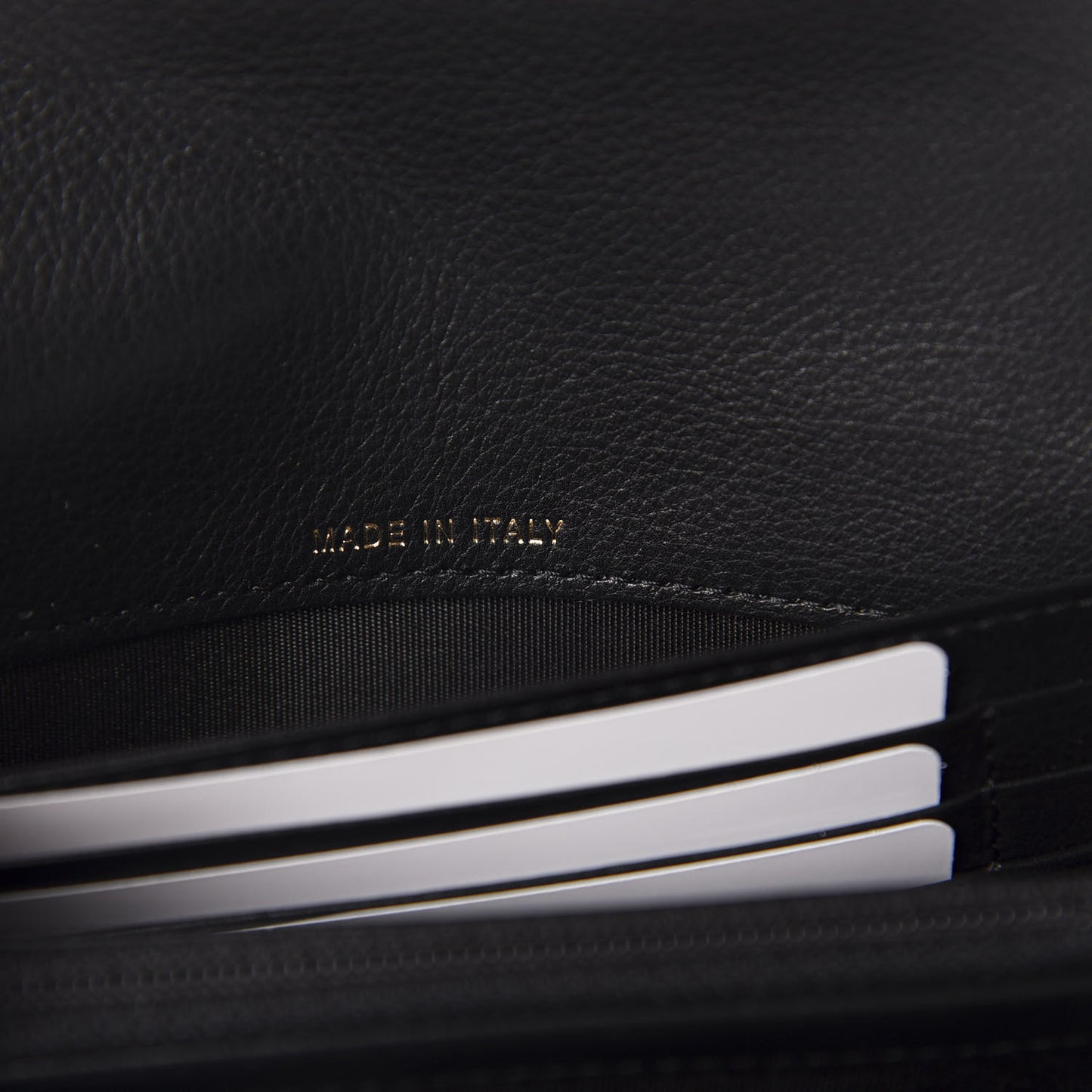 Calfskin Quilted Pearl CC Medium Flap Wallet Black