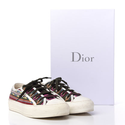 Christian Dior Canvas Ethnic Embroidered Womens Walk'N'Dior Low Top Sneakers 38.5 Fuchsia 9 of 9