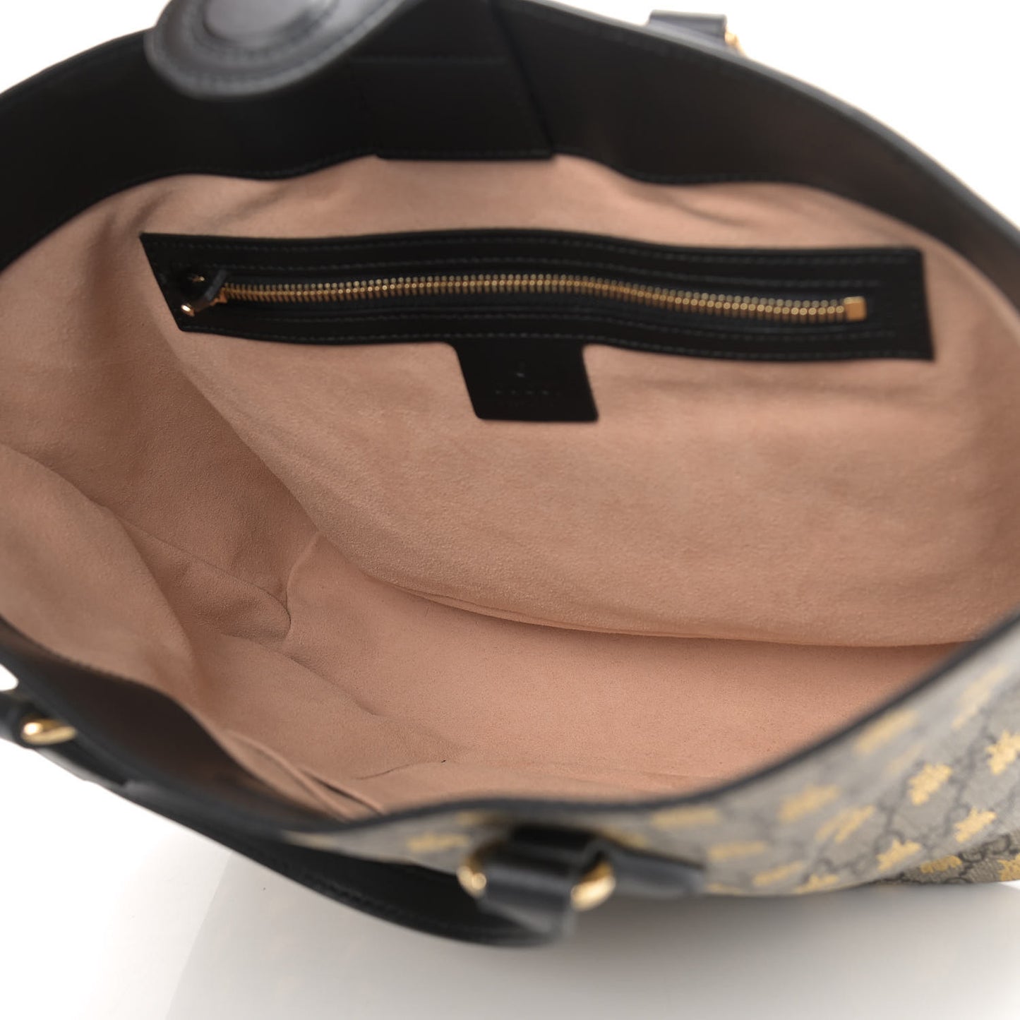 Soft GG Supreme Monogram Bees Small Crossbody Tote Beige Oro Black