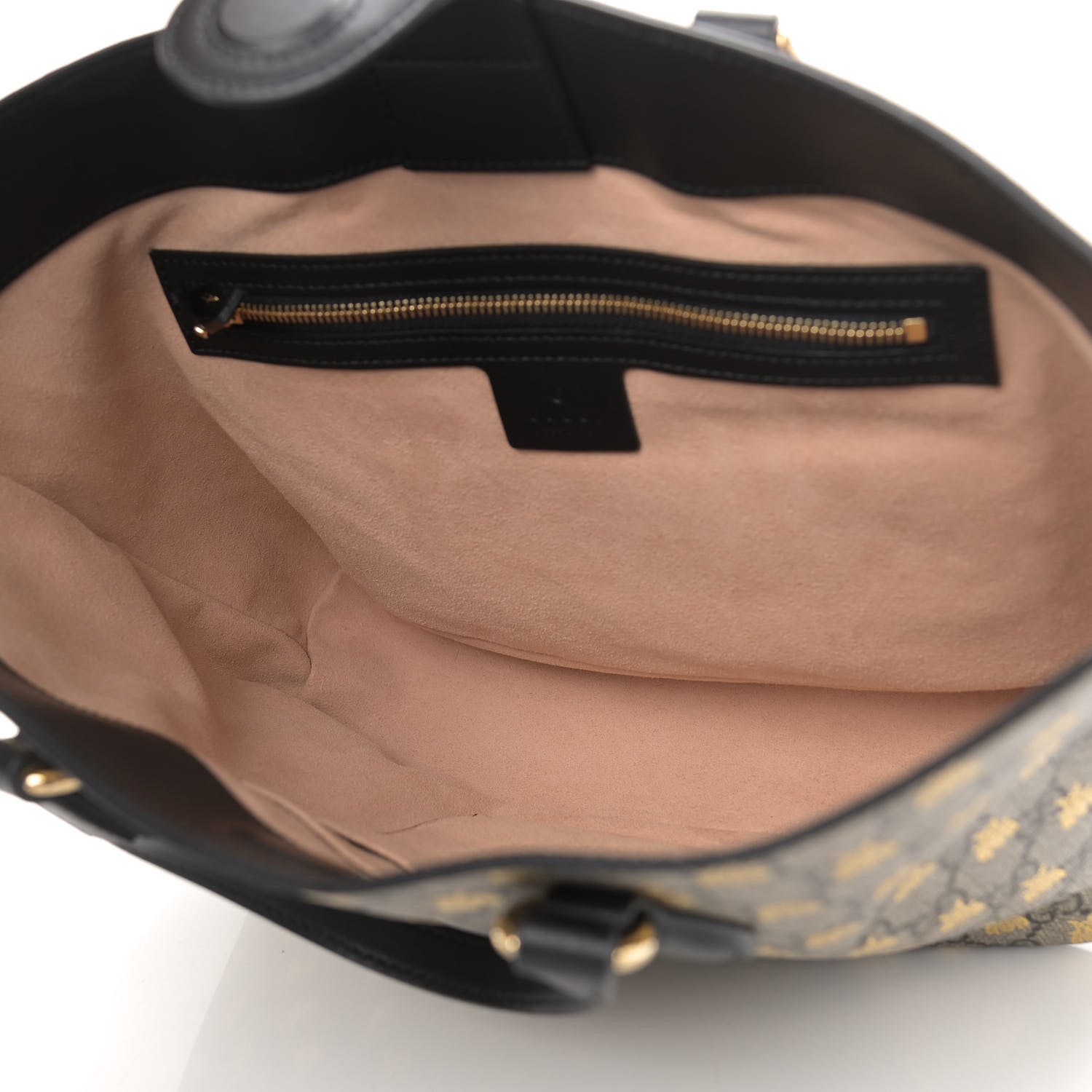 Gucci Soft GG Supreme Monogram Bees Small Crossbody Tote Beige Oro Black 5 of 9