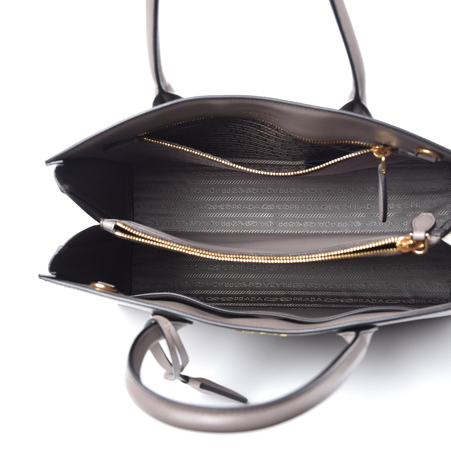 Saffiano Cuir Inverted Pleat Tote Argilla