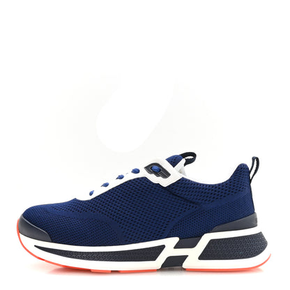 Hermes Technical Knit Men's Heros Sneakers 42.5 Marine White 1 of 9