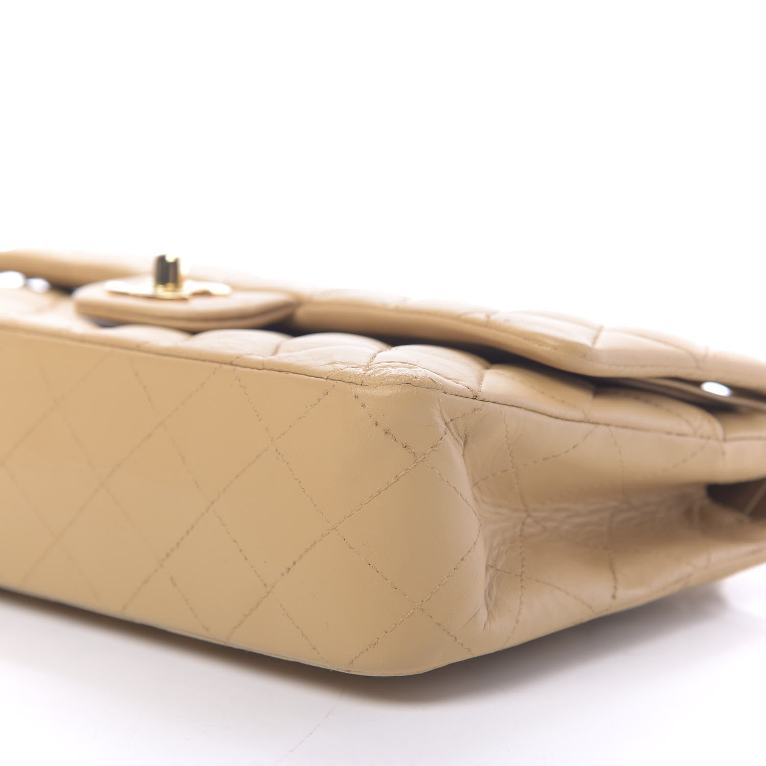 Chanel Lambskin Quilted Medium Double Flap Beige 7 of 12