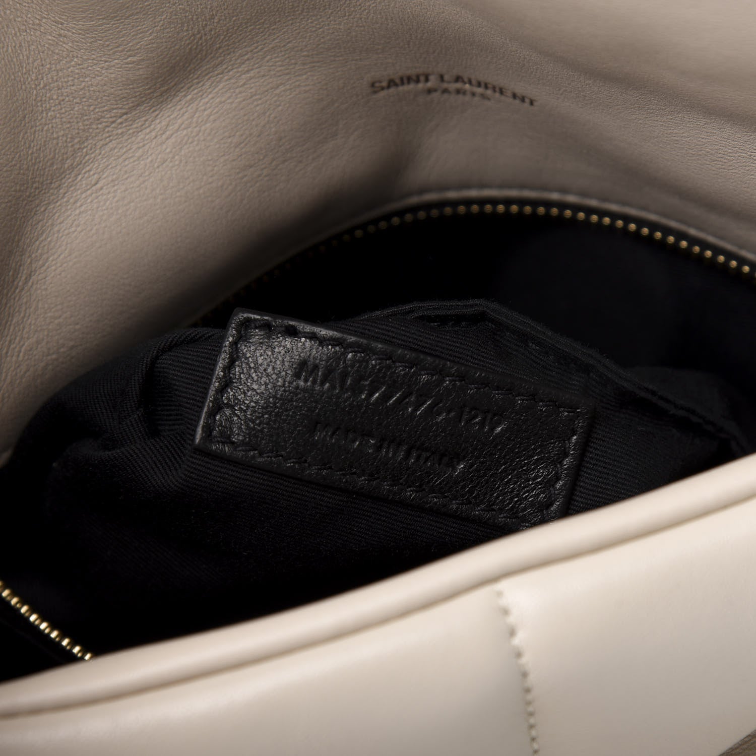 Saint Laurent Lambskin Quilted Small Loulou Puffer Monogram Chain Satchel Blanc Vintage 9 of 12