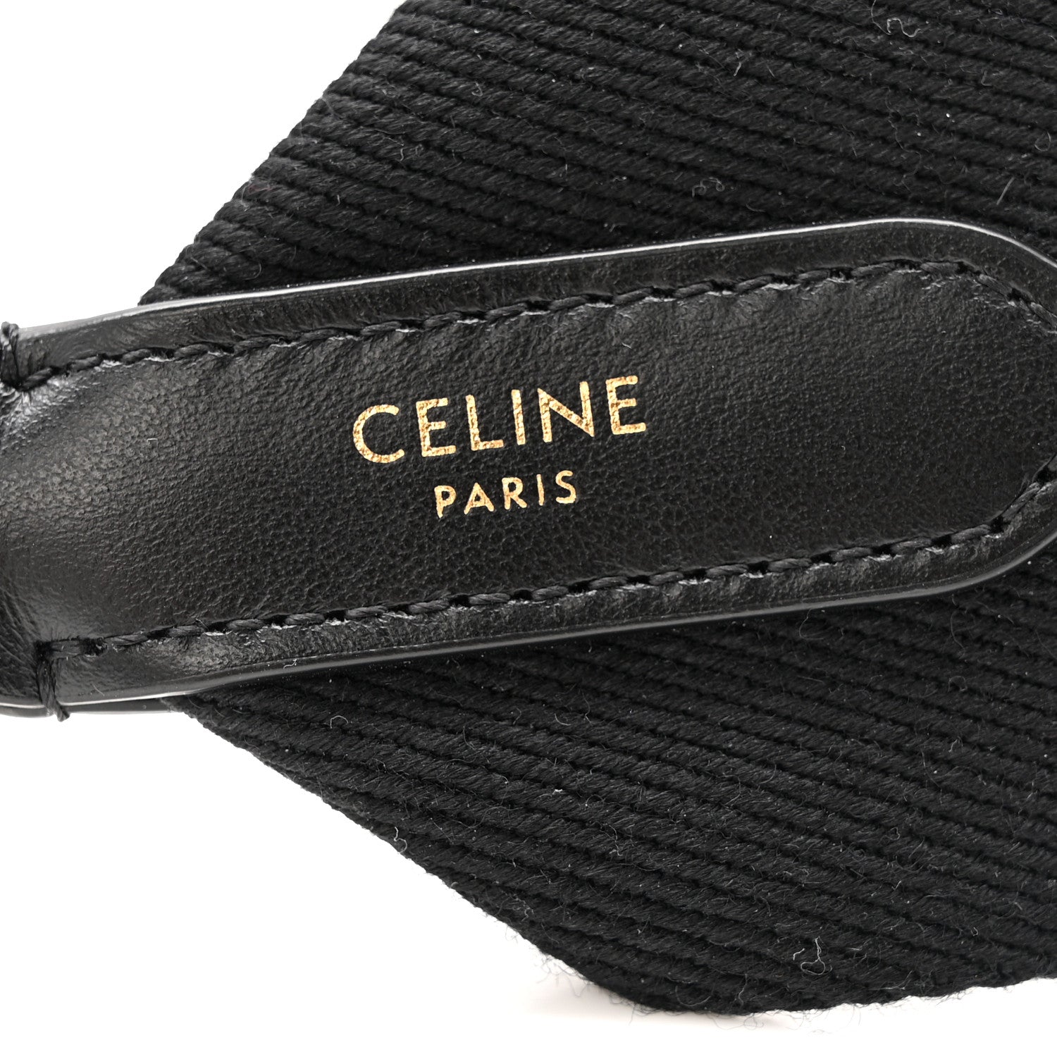 Celine Jacquard Wool Logo Short Strap Black Beige 3 of 5