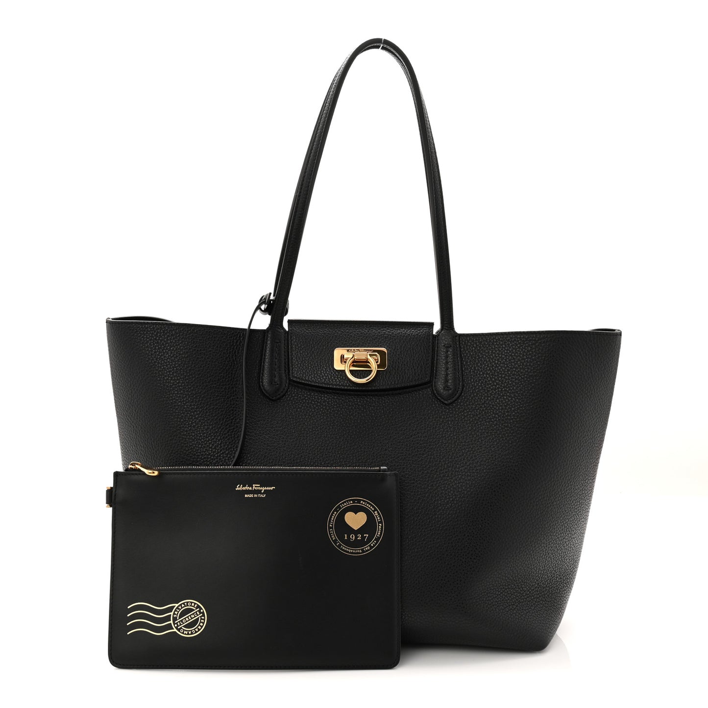 Calfskin Travel Tote Black