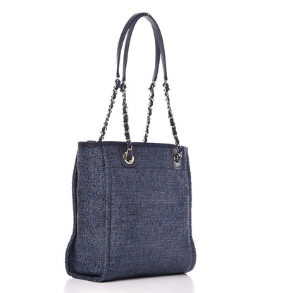 Chanel Lurex Boucle Mini Deauville Tote Blue 3 of 9